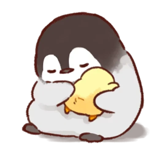 poussin doux et mignon, dessins kawaii mignons, chicken penguin doux et mignon cick