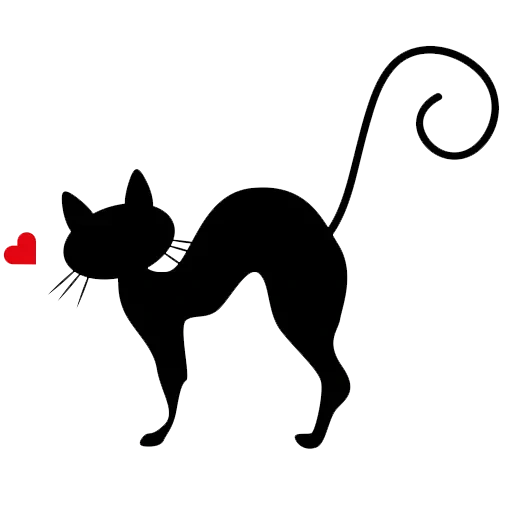 tesoura de gato, gato preto, a silhueta do gatinho, tesoura de gato preto, a silhueta de um gato elegante