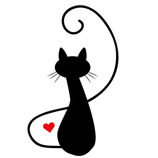 gato negro, la silueta del gato, la silueta de un gato, fuera del gato, hermosa silueta de un gato