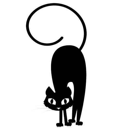 silueta de gato, la silueta de un gato, plantilla de gato, dibujo de gatos negros, silueta de gato negro