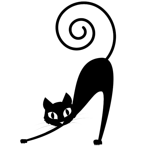 кошки силуэт, кошка трафарет, черный кот рисунок, силуэт черной кошки, черная кошка рисунок
