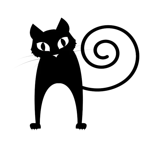black cat, the cat is black, the silhouette of a cat, cat stencils, stick a cat tail
