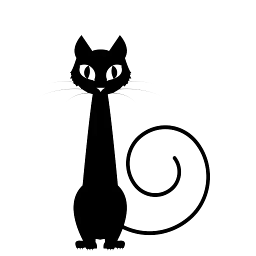 black cat, cat silhouette, cat silhouette, black cat silhouette, the silhouette of a black cat