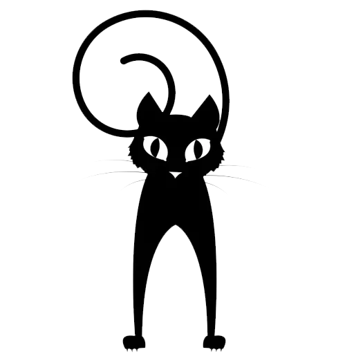 black cat, cat silhouette, black cat drawing, the silhouette of a black cat, black cat stencil