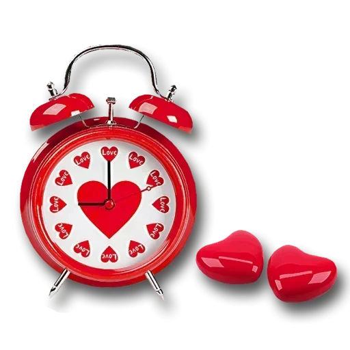 будильник, часы любовь, будильник красный, праздничный будильник, будильник сердце вектор