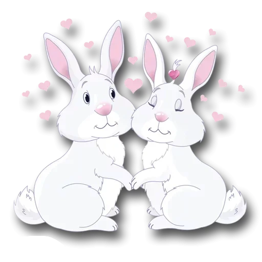 пара зайчиков, зайчики любовь, клипарт кролик, клипарт два зайца, влюбленные кролики прозрачном фоне