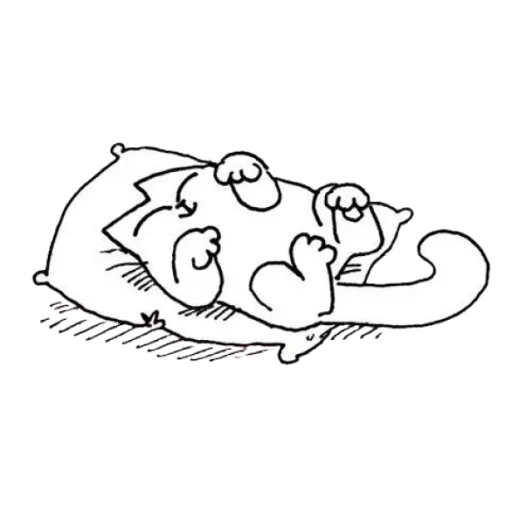 o gato do simon, o gato simon está a dormir, simon ama gatos, padrão de gato simon, cat de desenho a lápis simon