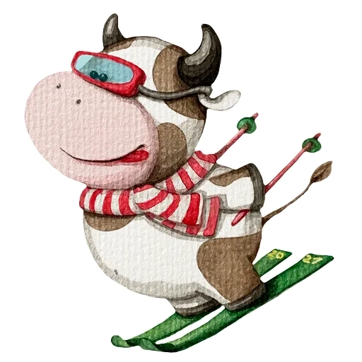 vaca de touro, vaca de desenho animado, vaca de ano novo, ilustração de vaca, vetor de vaca de dança