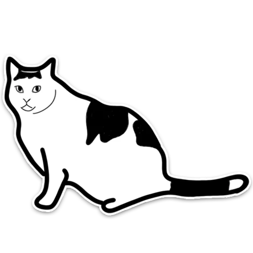 cat, кот, силуэт кота, черно белая кошка, черно белый рисунок кошки