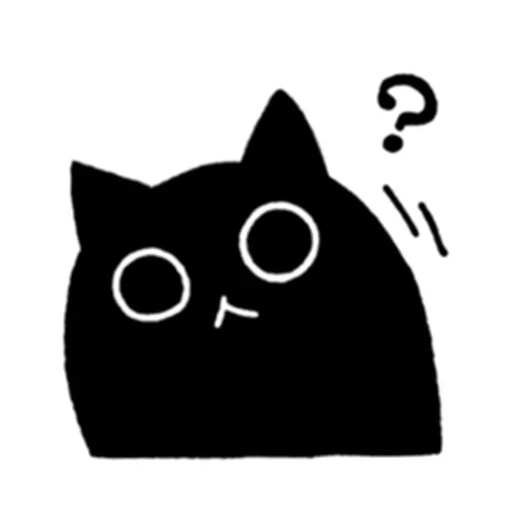 выглядывающий кот, черный котик, стикер черный кот, классные коты, чёрный кот для срисовки