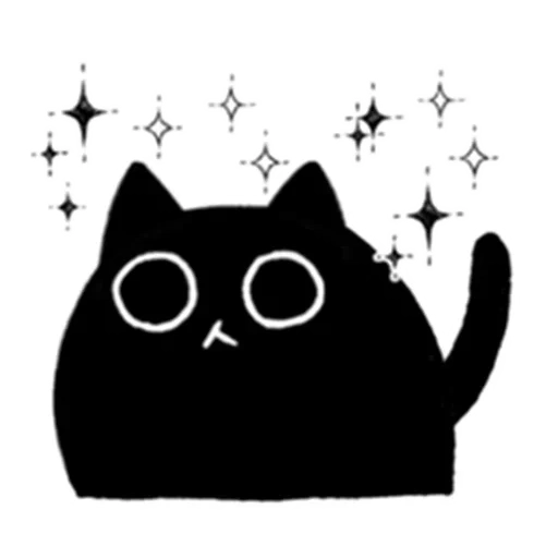 stiker kucing hitam, kucing hitam, kucing peeps, stiker kucing, kucing hitam