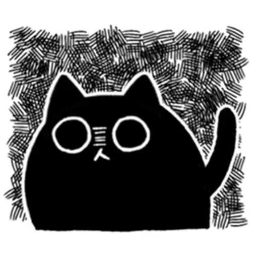 stiker kucing hitam, kucing, kucing mengintip, ikon kucing lucu, kucing
