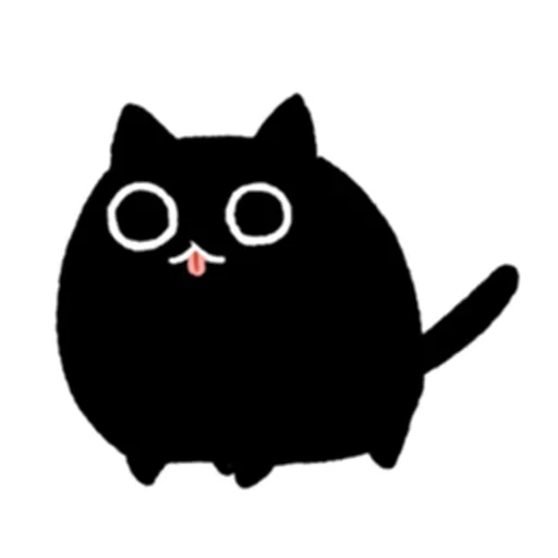 stiker kucing hitam, ikon kucing lucu, kucing, kucing hitam, kucing