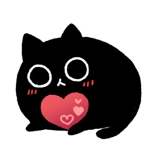 sticker teftel kucing, gaya kucing hitam, stiker, cat sticker, cartoon cat