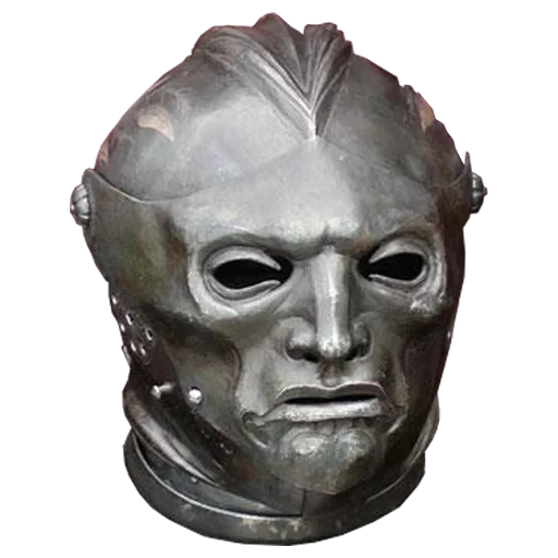 masque baal, masque en métal, deckgraka, hellet of the knight on the face of the mask, autocollants pour les télégrammes