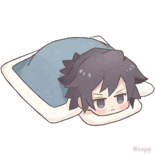 anime, anime mignon, chibi kaga akaki, tomioka dort à chibi, bande dessinée mignonne