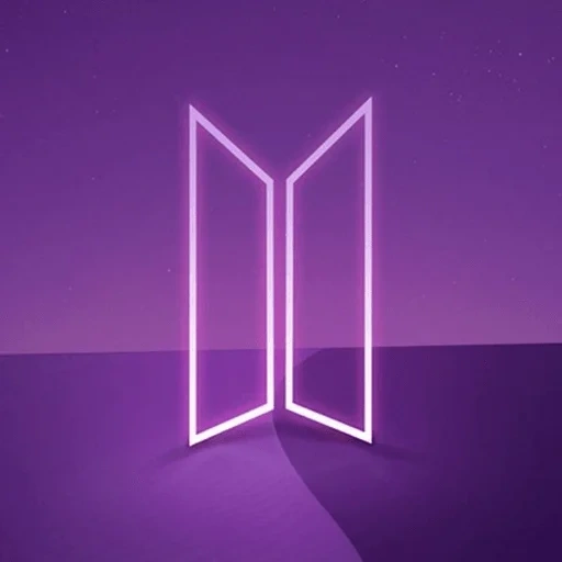 pictogrammes, bts military standard, fond violet, néon bts armi, armi bts violet