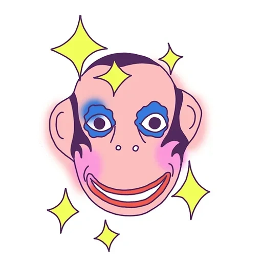 le visage du singe, dessin de la tête du singe, la tête géométrique du singe