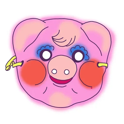 topeng babi, wajah babi yang lucu, babi film kertas, topeng cetak babi