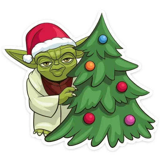 nouvel an, maître yoda, noël star wars, maître festif de l'iode