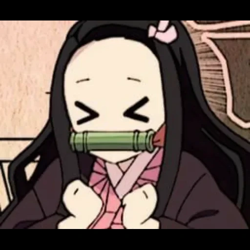 nezuko, nesuco est en colère, nezuko maléfique, anime nezuko, captures d'écran de nezuko
