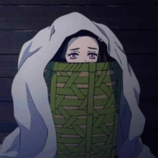 anime nezuko, nezuko is sad, nazuko kamado anime, the blade dissecting the demons of anime, anime blade dissecting anime demons