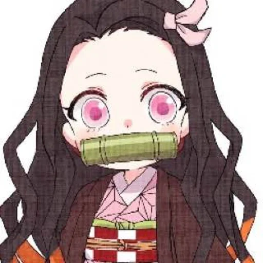 nazuko kamado, nedzuko kamado, nezuko è divertente, face nezuko kamado, nazuko kamado chibi