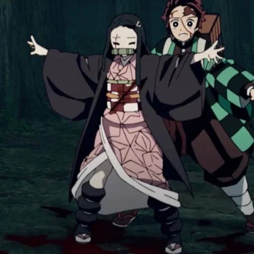 nezuko, danjiro noko, pisau untuk memotong iblis nefuko, pisau untuk memotong iblis, kimetsu no yaiba iblis memotong pisau