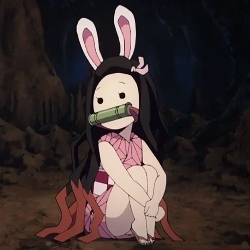 nezuko, humano, bunny nezuko, takeo kamado, personagens de anime