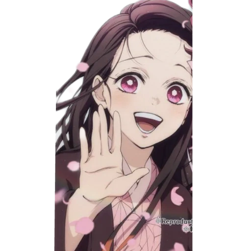 nesuko, nazuko kamado, nezuko tangzhiro, anime characters, nezuko smiles