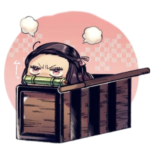 nezuko, emoji discord, anime characters, ping discord emoji, angry nezuko in box