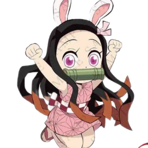 arte nezuko, la lama del demone, ningko di kang teng, nezuko headpats, personaggio di anime