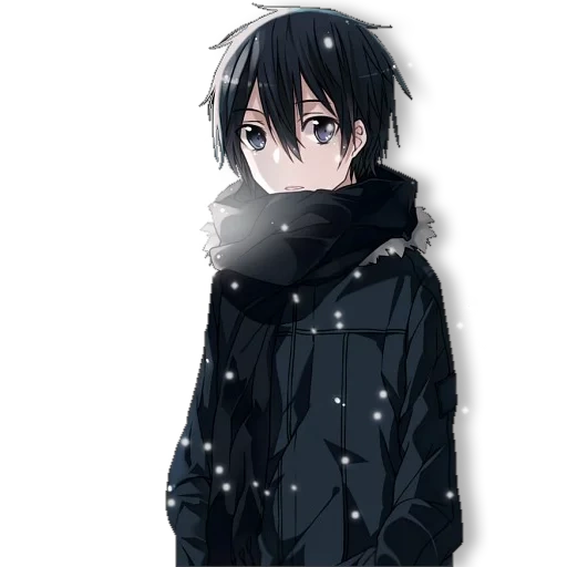 figure, kuhn kirito, kirito winter, kirito animation, cartoon winter kirito