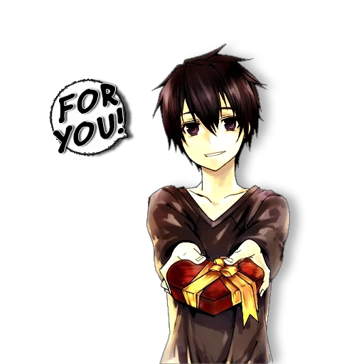 anime kirito, le cœur est kirito, personnages d'anime, maîtres de l'épée en ligne, anime guy offre un cadeau