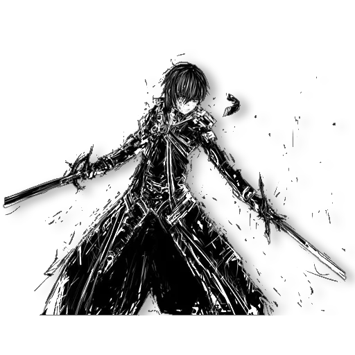animação kirito, kirito demon, espadachim de anime, espada mestre online, espadachim preto de kirito