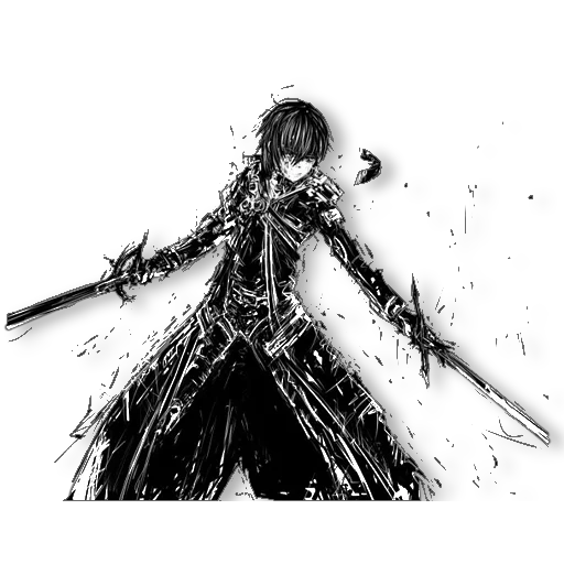 anime kirito, kirito demon, espada de animación, espada maestra en línea, kirito espadachín negro