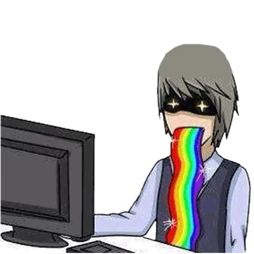 human, picture, simon david, anime rainbow guy