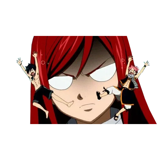 fairy tail, fairy elsa's tail is evil, erza red fairy tail, elsa red-tailed fairy evil, anime funny tail fairy elsa