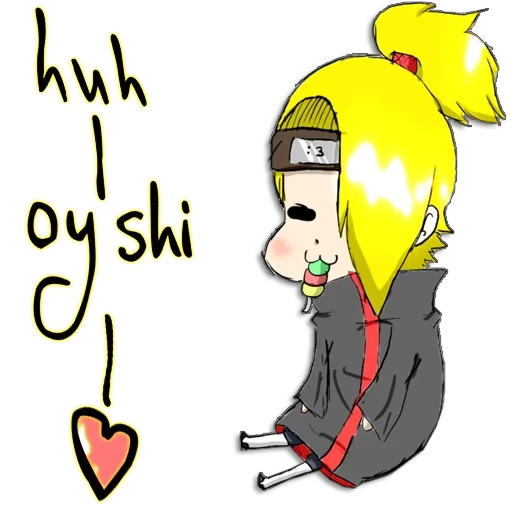 daidar, deidara katz, deidara chibi, deidara chibi art, zeichnungen von naruto deidara