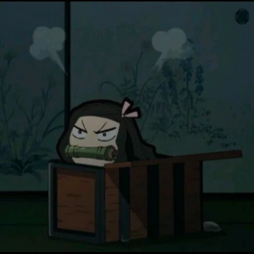 angry nezuko, аниме смешные, angry nezuko in box, аниме смешные моменты, незуко злится коробке