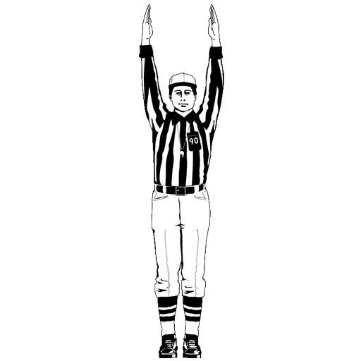 referee, arm signals, illustration, famous athletes, thrust me am referee stick