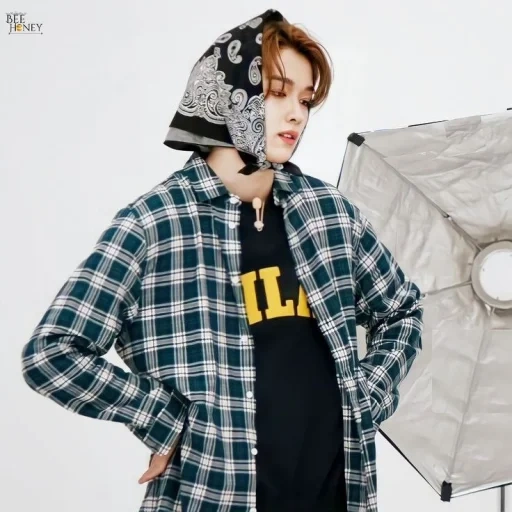 nct, tae yang, nct wayv, nct taeil, chemise à carreaux chongguka