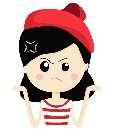 sombrero de emoji, la chica emoji es una gorra, francés de dibujos animados sin antecedentes