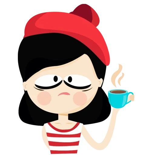 female, girl red, character cartoon, expression girl hat