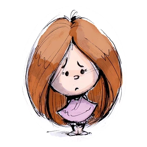 bita, little girl, sighing cartoon