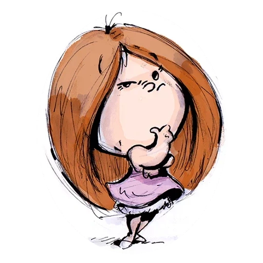 female, girl, sighing cartoon, cartoon female style, illustration girl