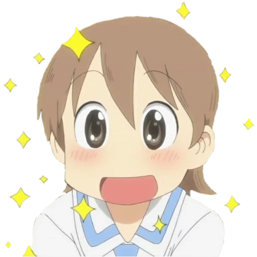 nichijou, nichijou лица, аниме смайлики, nichijou yukko, chain asuka okura