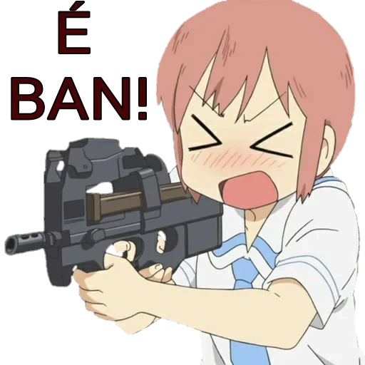 аниме, nichijou, миними аниме, аниме оружием, аниме тян рофл