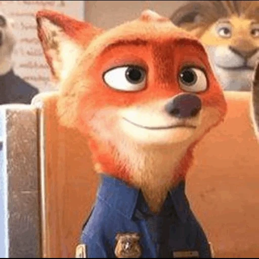 zéropolie, fox nick wilde, renard zérodopole, holis nick wilde, dessin animé de singe judy