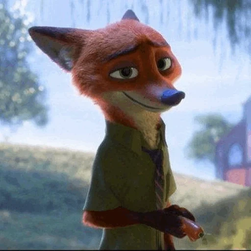 nick wilde, pelli di animali, volpe in pelle, foto di un amico, nick wilde animal city